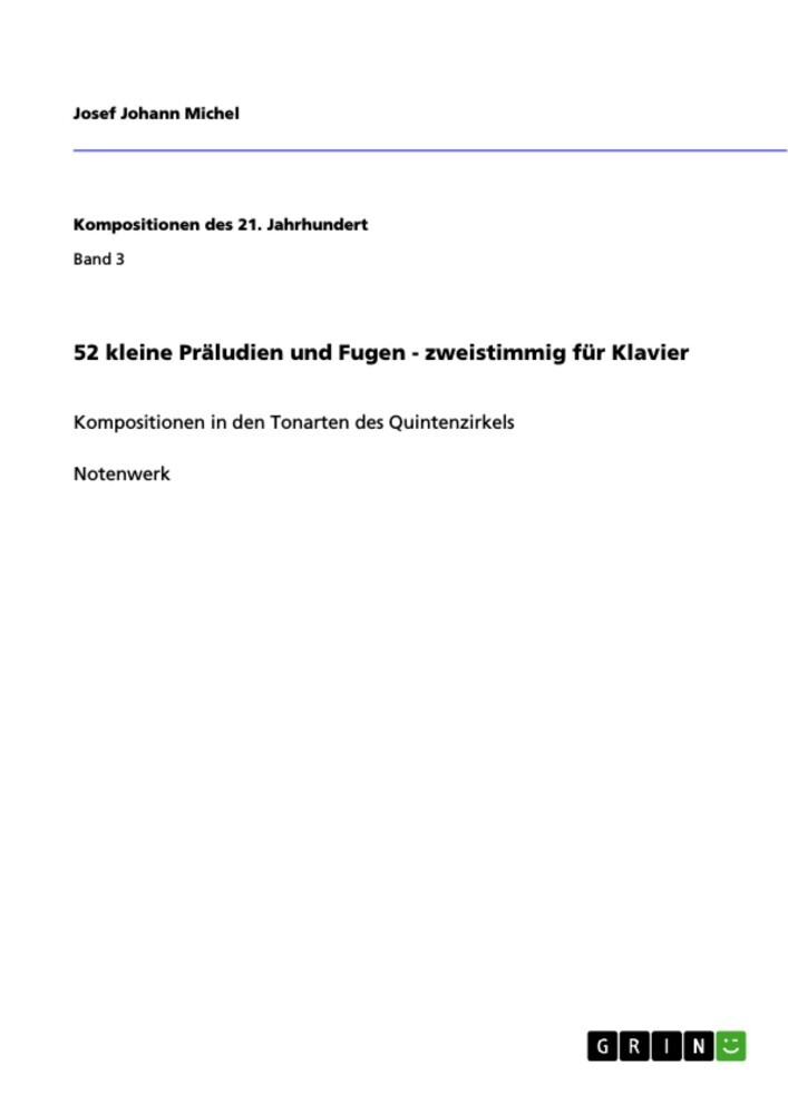 52 kleine Präludien und Fugen - zweistimmig für Klavier main product photo