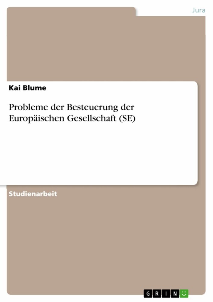 Probleme der Besteuerung der Europäischen Gesellschaft (SE) main product photo