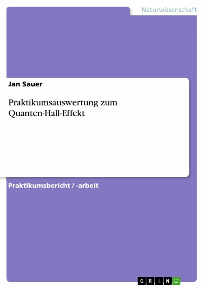 Praktikumsauswertung zum Quanten-Hall-Effekt main product photo