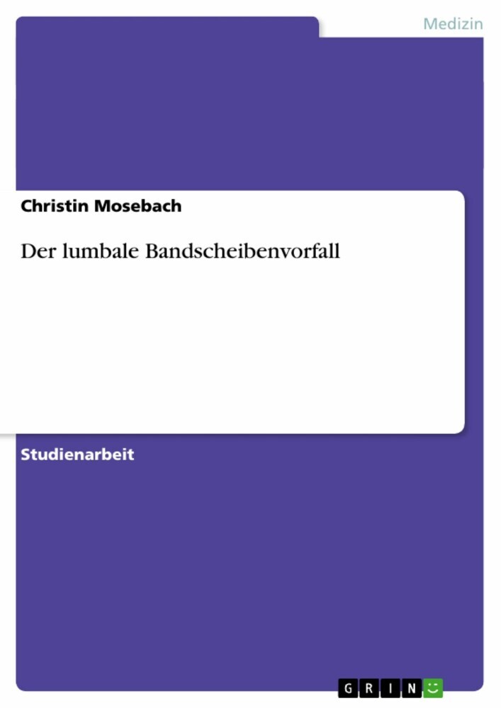 Der lumbale Bandscheibenvorfall main product photo