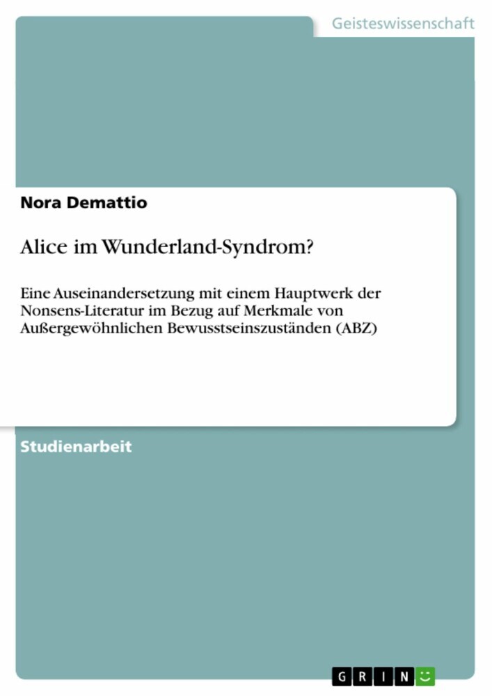 Alice im Wunderland-Syndrom? main product photo
