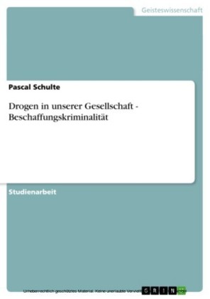 Drogen in unserer Gesellschaft - Beschaffungskriminalität