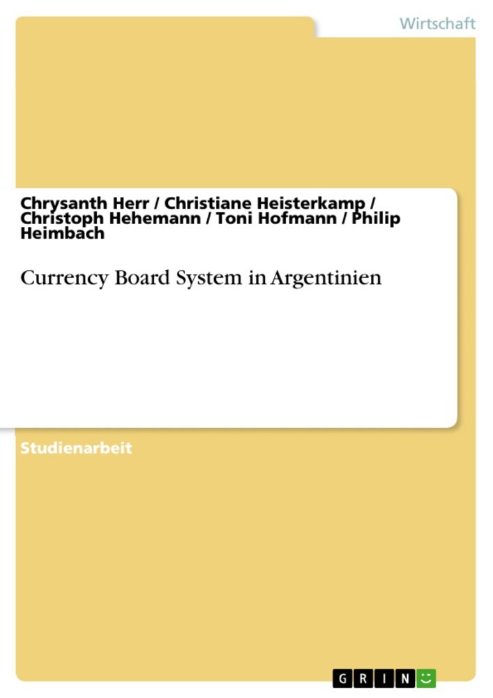 Currency Board System in Argentinien main product photo