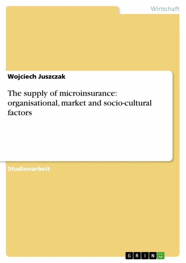The supply of microinsurance: organisational, market and socio-cultural factors main product photo