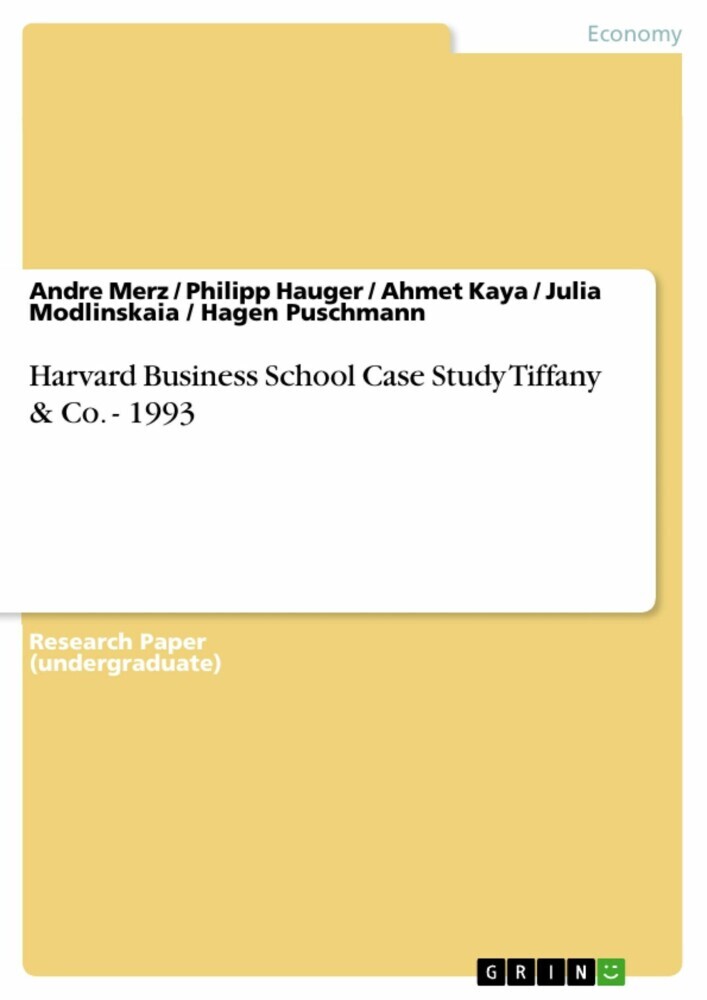 Harvard Business School Case Study Tiffany & Co. - 1993 main product photo