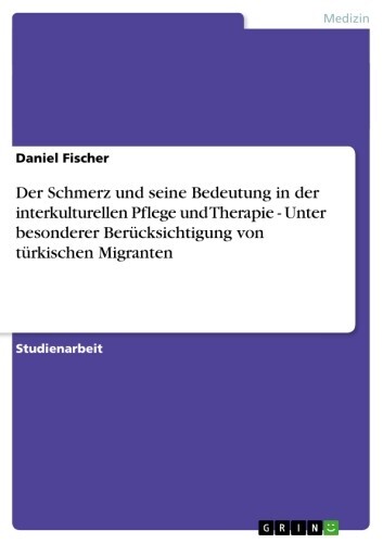 Der Schmerz und seine Bedeutung in der interkulturellen Pflege und Therapie - Unter besonderer Berücksichtigung von türkischen Migranten main product photo