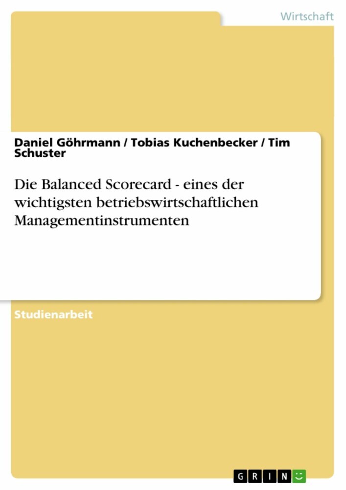 Die Balanced Scorecard - eines der wichtigsten betriebswirtschaftlichen Managementinstrumenten main product photo