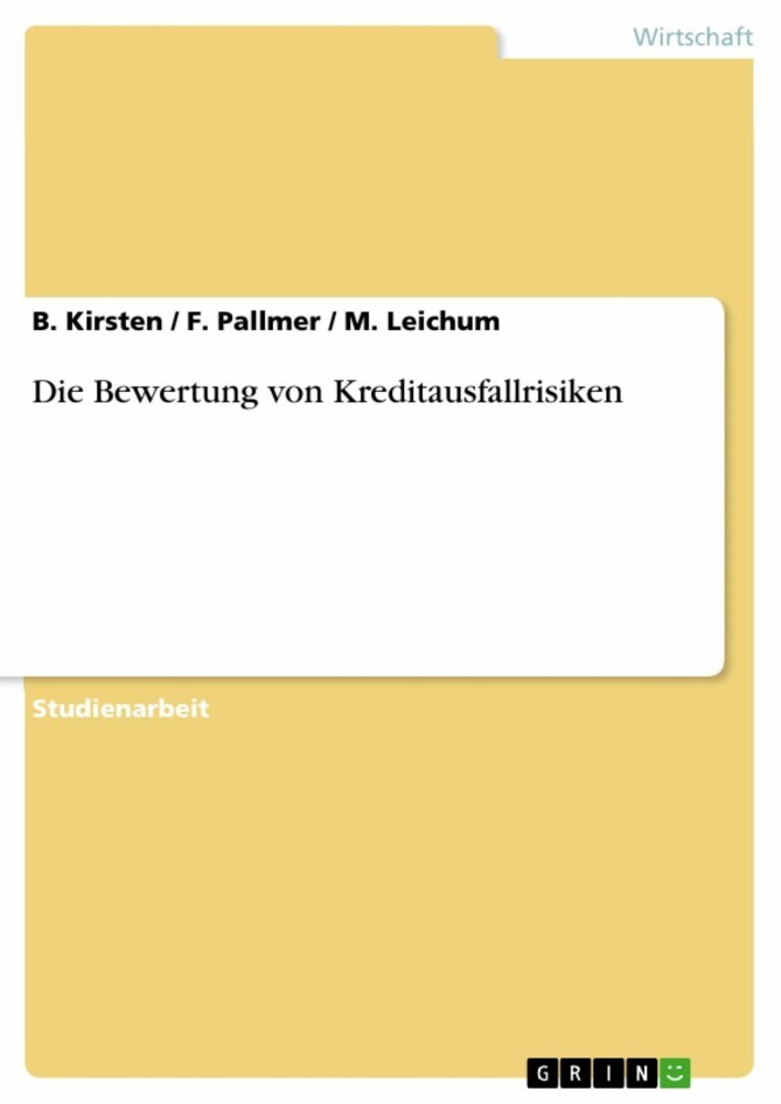 Die Bewertung von Kreditausfallrisiken main product photo