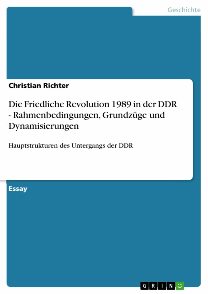 Die Friedliche Revolution 1989 in der DDR - Rahmenbedingungen, Grundzüge und Dynamisierungen main product photo