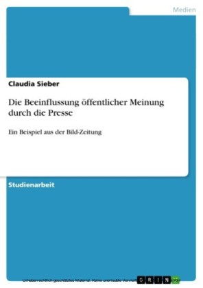 Die Beeinflussung öffentlicher Meinung durch die Presse