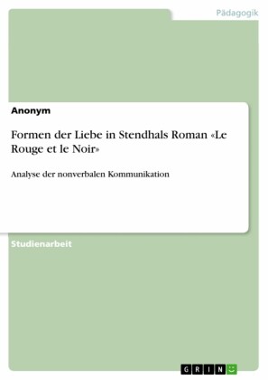 Formen der Liebe in Stendhals Roman "Le Rouge et le Noir"
