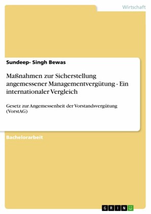 Maßnahmen zur Sicherstellung angemessener Managementvergütung - Ein internationaler Vergleich