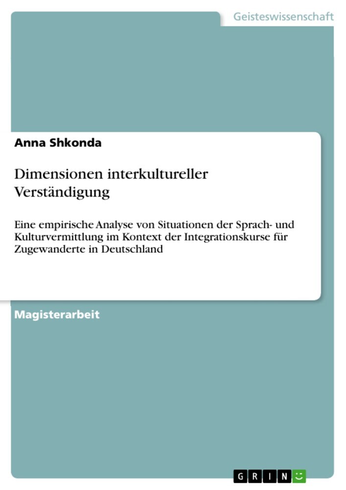 Dimensionen interkultureller Verständigung main product photo