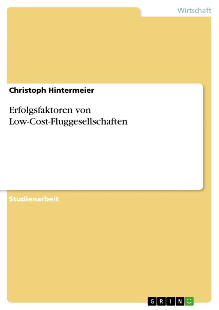 Erfolgsfaktoren von Low-Cost-Fluggesellschaften main product photo