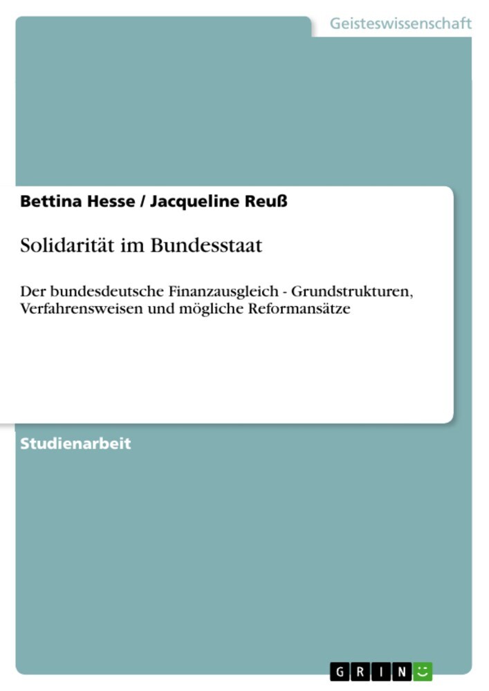 Solidarität im Bundesstaat main product photo