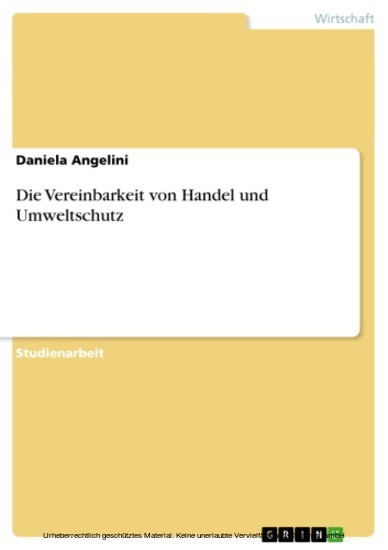 Die Vereinbarkeit von Handel und Umweltschutz main product photo