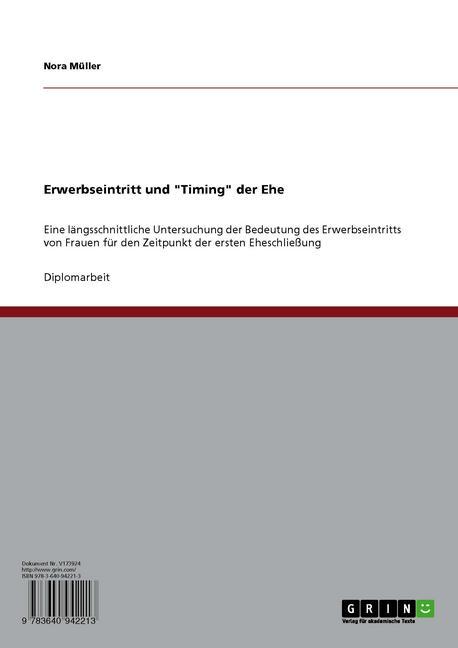Erwerbseintritt und 'Timing' der Ehe main product photo