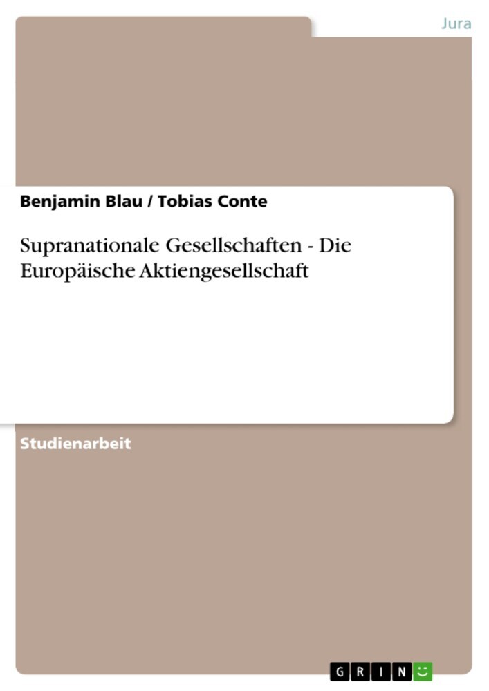 Supranationale Gesellschaften - Die Europäische Aktiengesellschaft main product photo