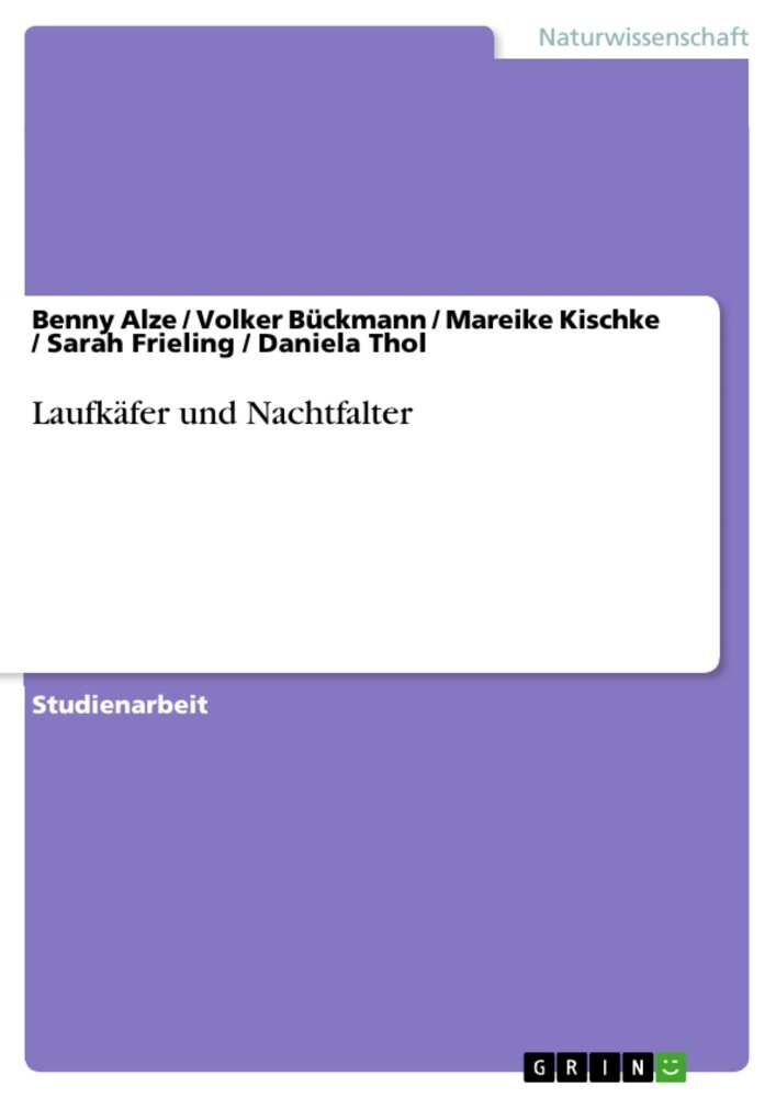 Laufkäfer und Nachtfalter main product photo