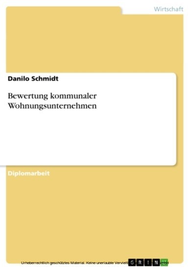 Bewertung kommunaler Wohnungsunternehmen main product photo