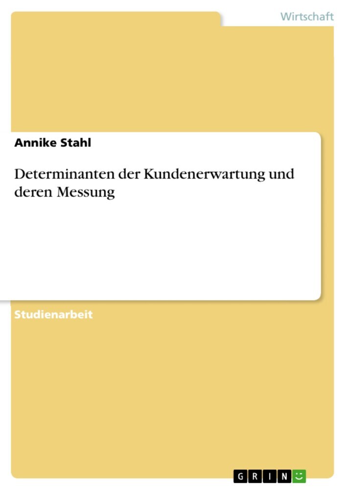 Determinanten der Kundenerwartung und deren Messung main product photo