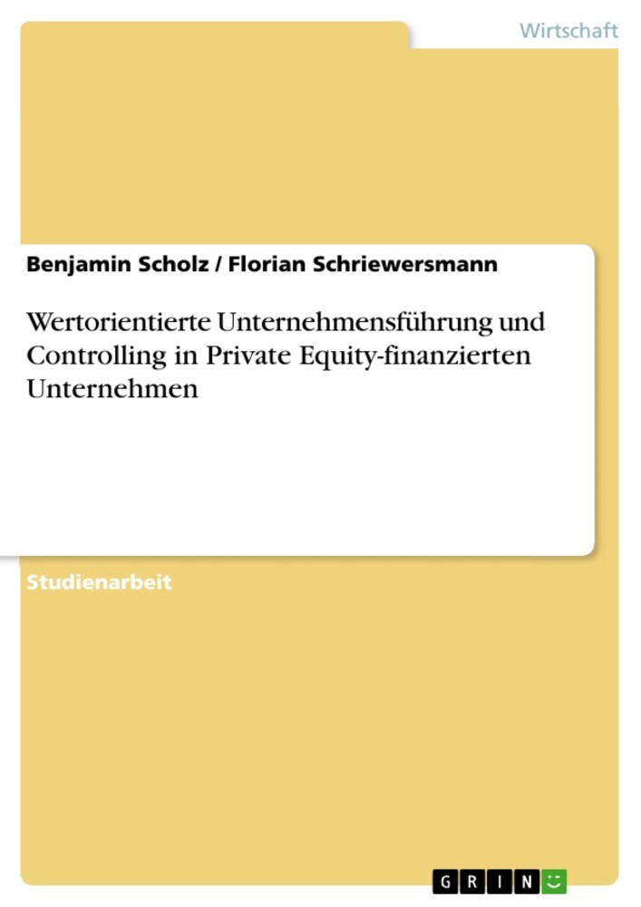 Wertorientierte Unternehmensführung und Controlling in Private Equity-finanzierten Unternehmen main product photo
