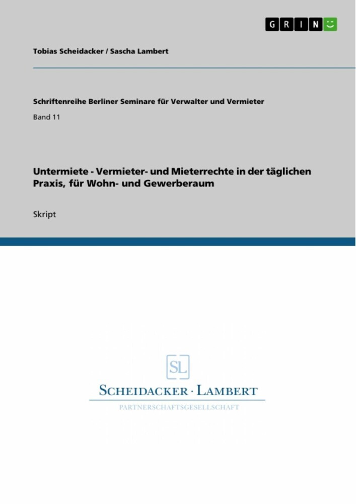 Untermiete - Vermieter- und Mieterrechte in der täglichen Praxis, für Wohn- und Gewerberaum main product photo