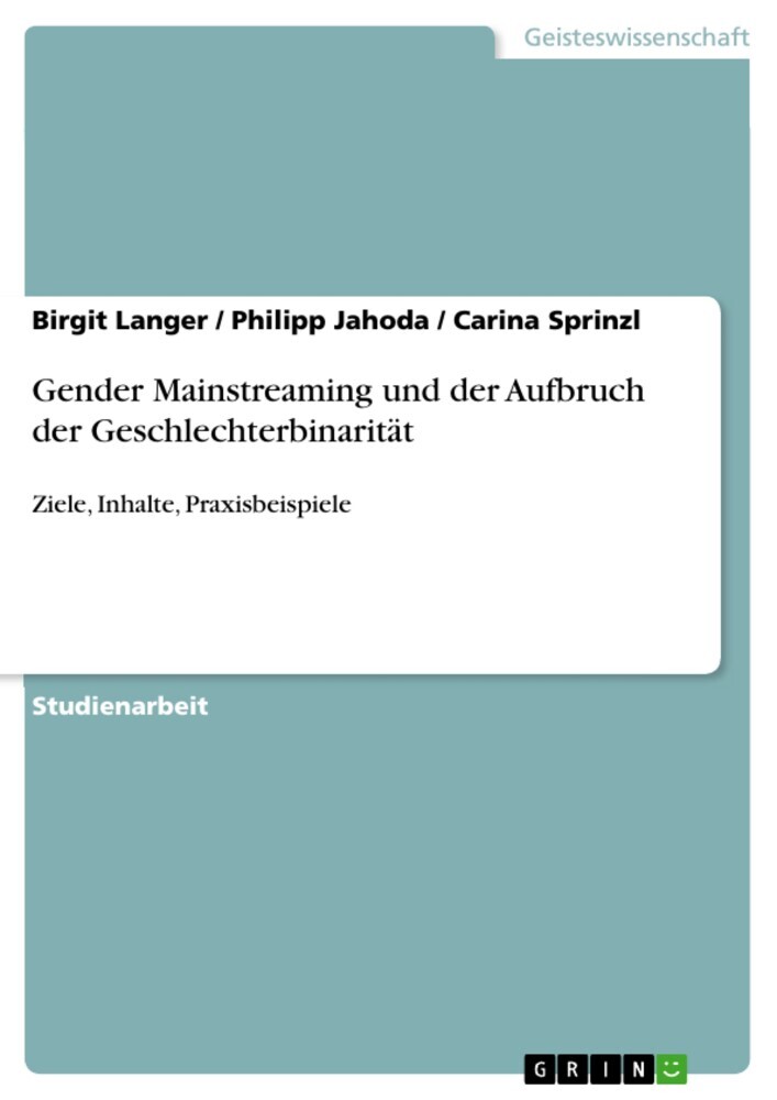 Gender Mainstreaming und der Aufbruch der Geschlechterbinarität main product photo