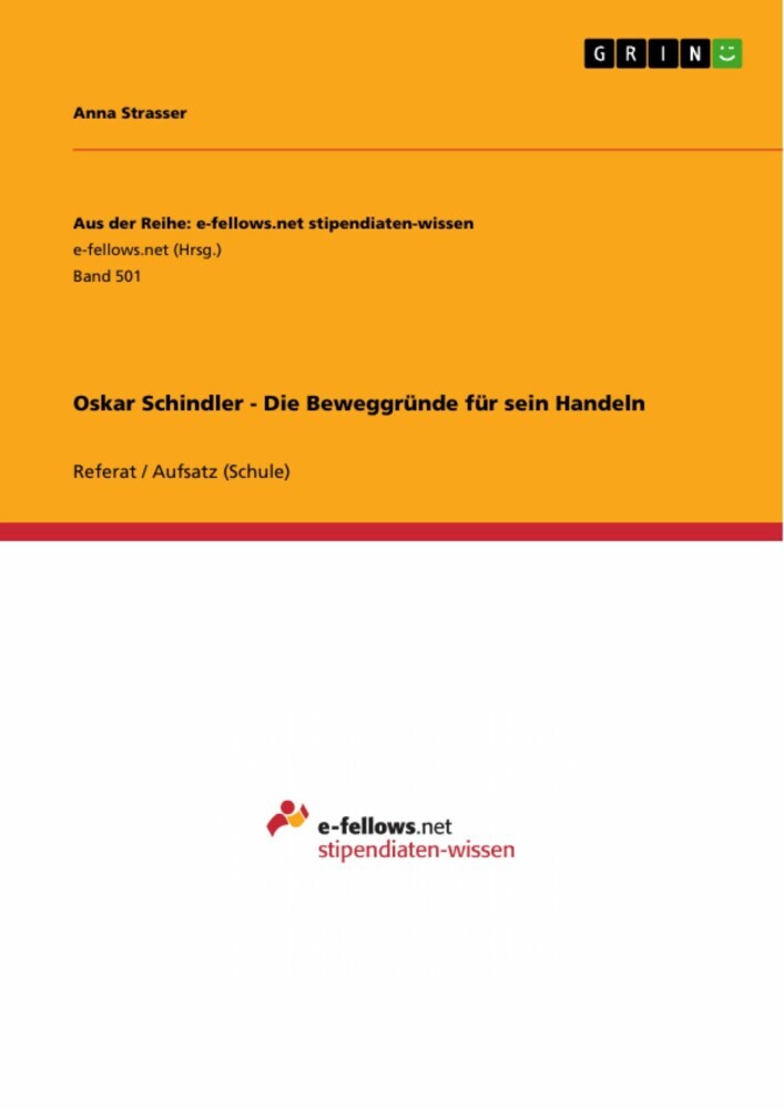 Oskar Schindler - Die Beweggründe für sein Handeln main product photo