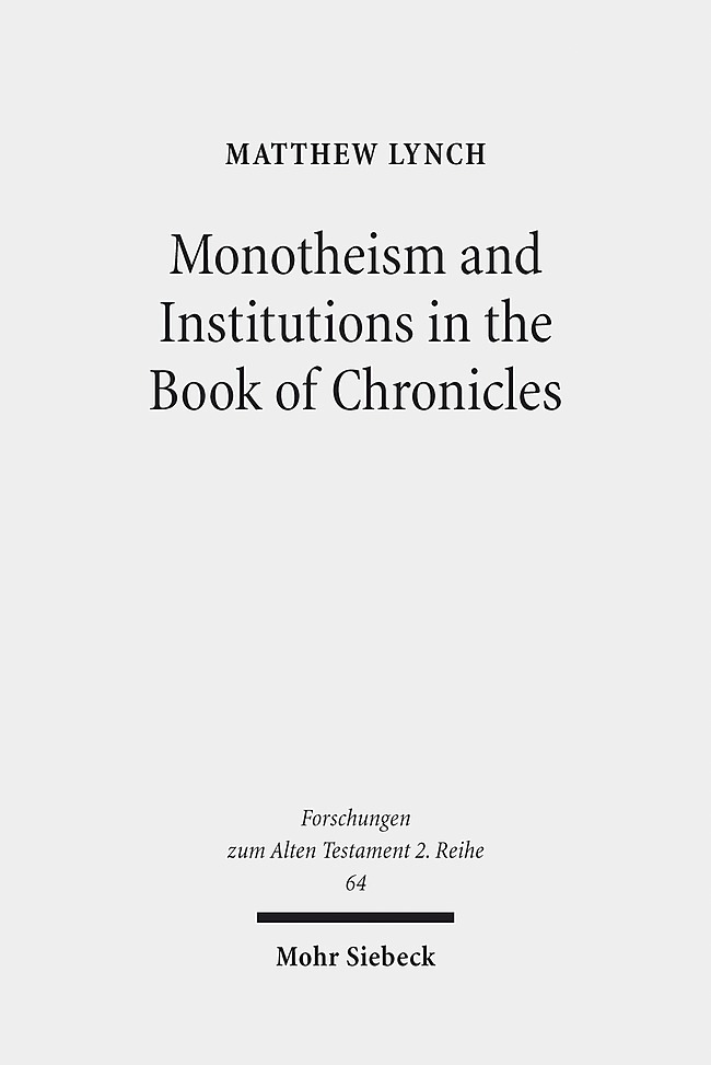 Monotheism and Institutions in the Book of Chronicles main product photo
