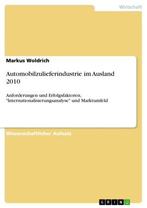 Automobilzulieferindustrie im Ausland 2010