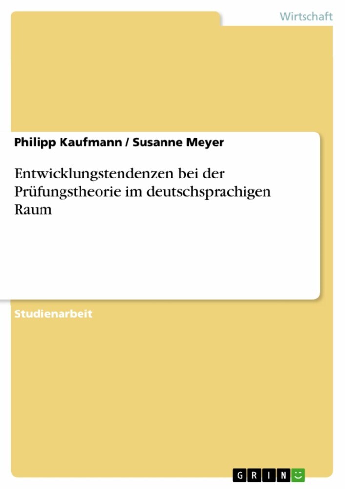Entwicklungstendenzen bei der Prüfungstheorie im deutschsprachigen Raum main product photo