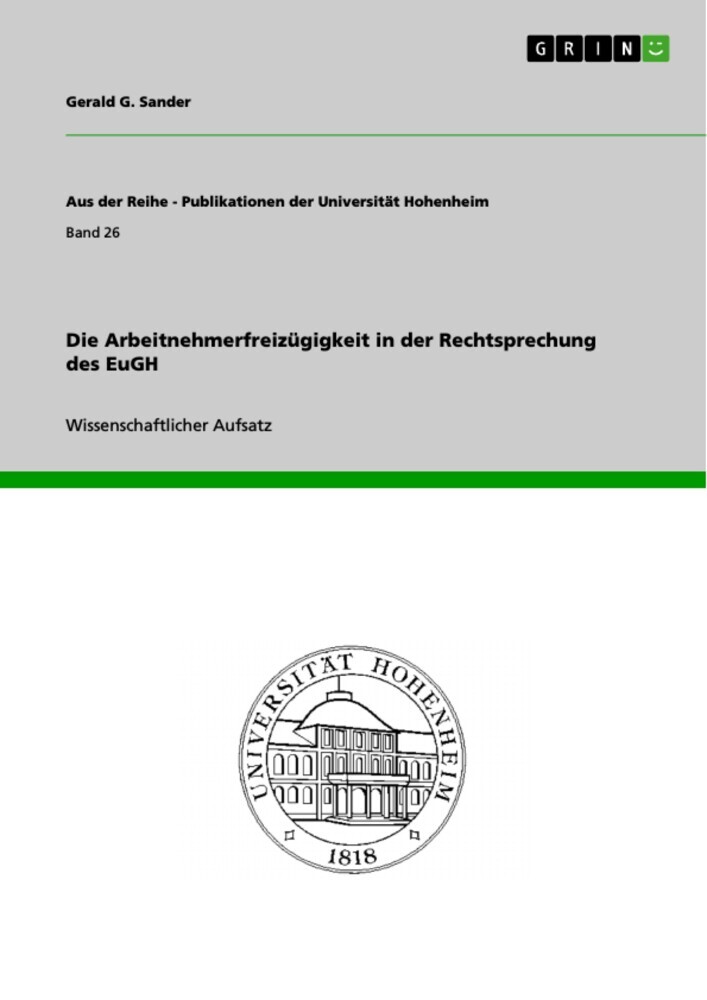 Die Arbeitnehmerfreizügigkeit in der Rechtsprechung des EuGH main product photo