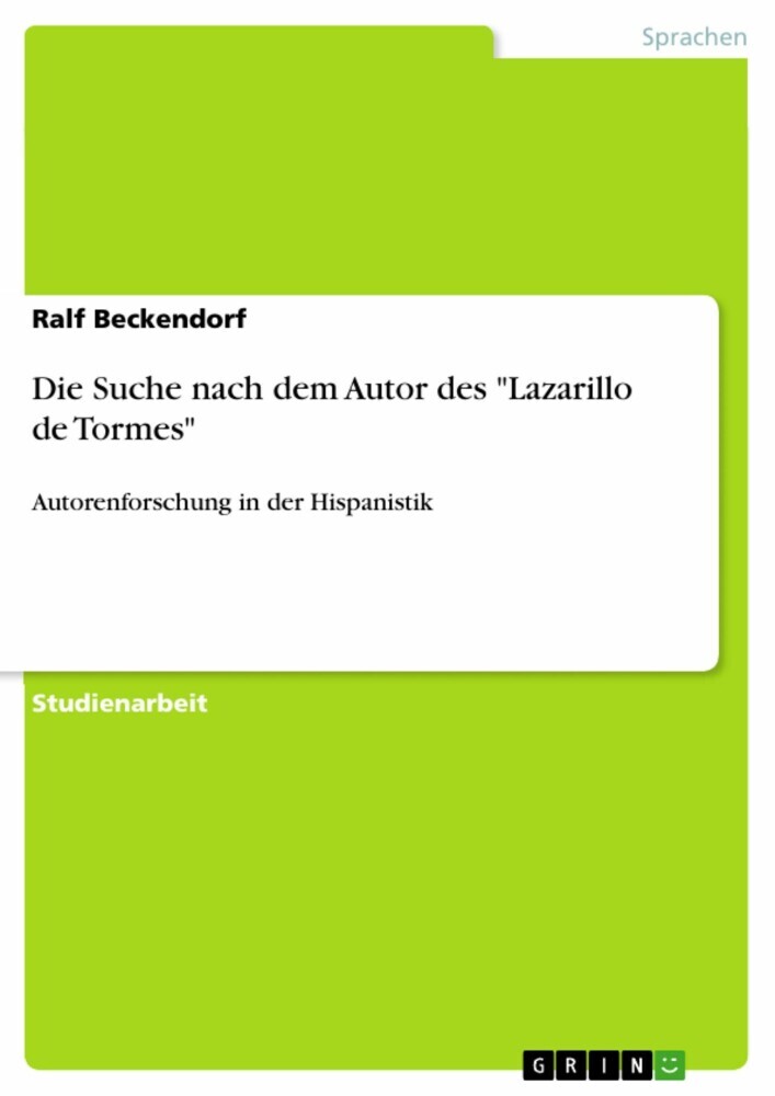 Die Suche nach dem Autor des 'Lazarillo de Tormes' main product photo
