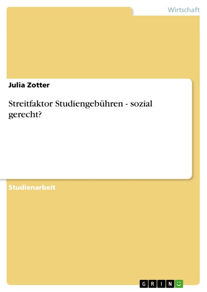Streitfaktor Studiengebühren - sozial gerecht? main product photo
