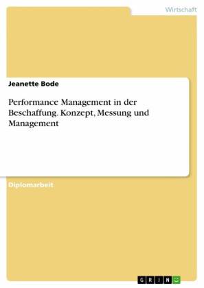 Performance Management in der Beschaffung. Konzept, Messung und Management