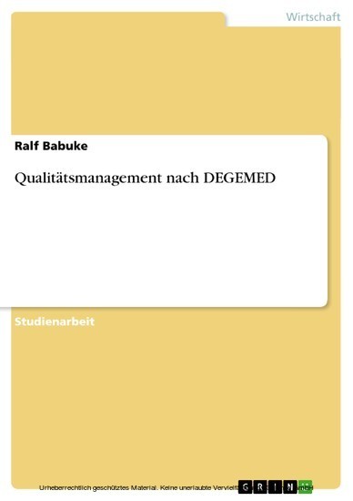 Qualitätsmanagement nach DEGEMED main product photo