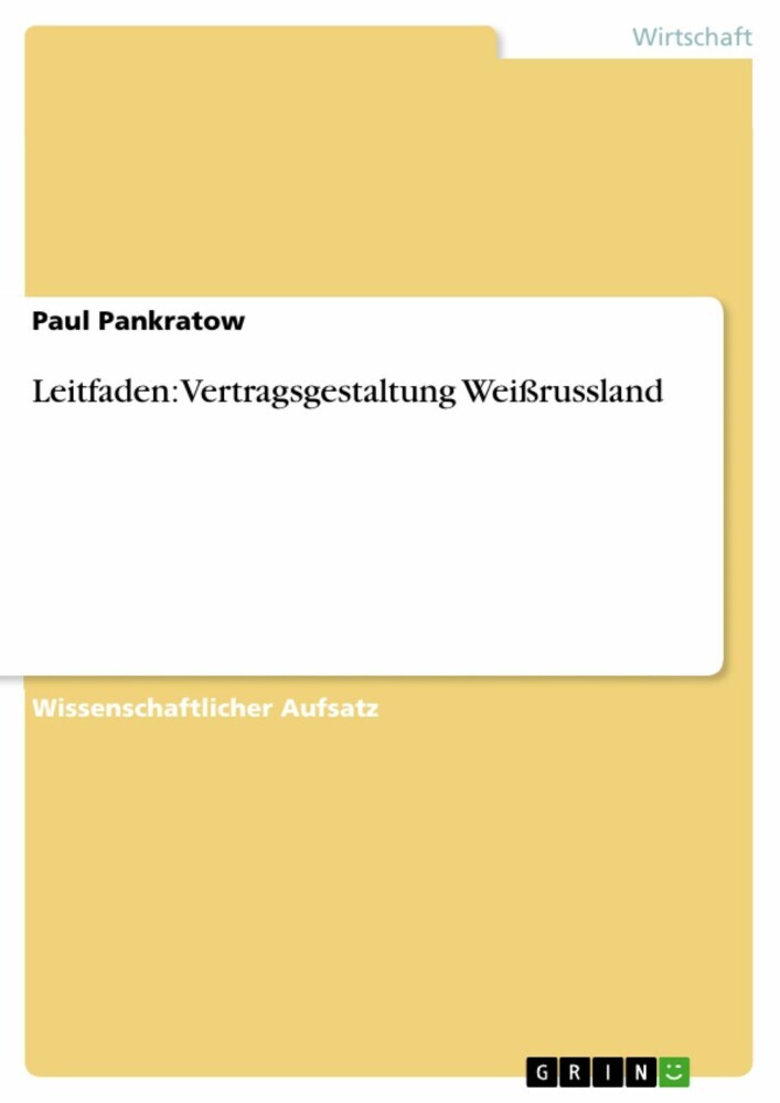 Leitfaden: Vertragsgestaltung Weißrussland main product photo