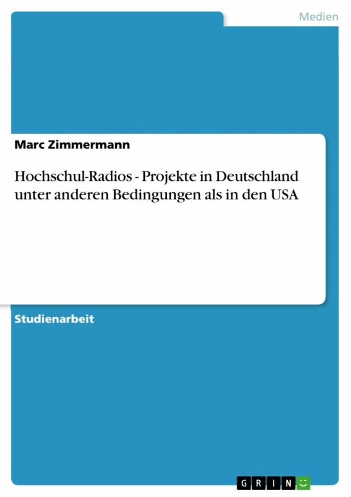 Hochschul-Radios - Projekte in Deutschland unter anderen Bedingungen als in den USA main product photo