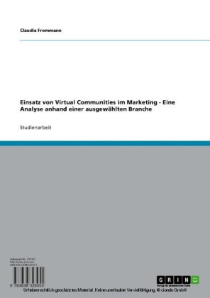 Einsatz von Virtual Communities im Marketing