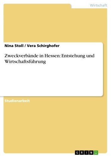 Zweckverbände in Hessen: Entstehung und Wirtschaftsführung main product photo