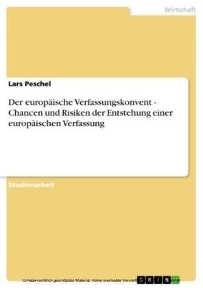 Der europäische Verfassungskonvent - Chancen und Risiken der Entstehung einer europäischen Verfassung