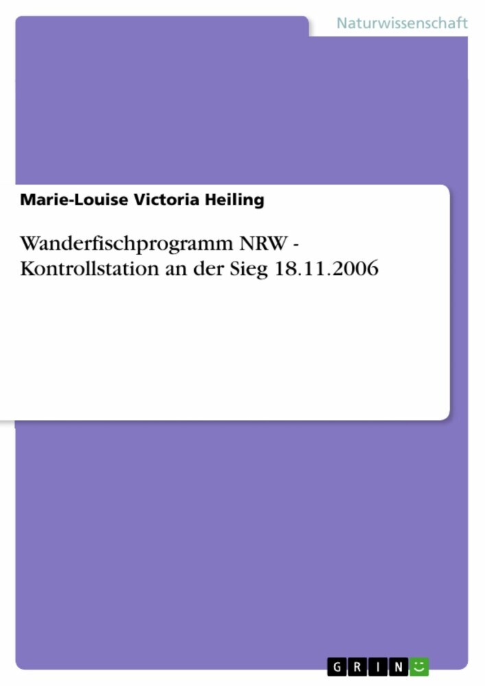 Wanderfischprogramm NRW - Kontrollstation an der Sieg 18.11.2006 main product photo