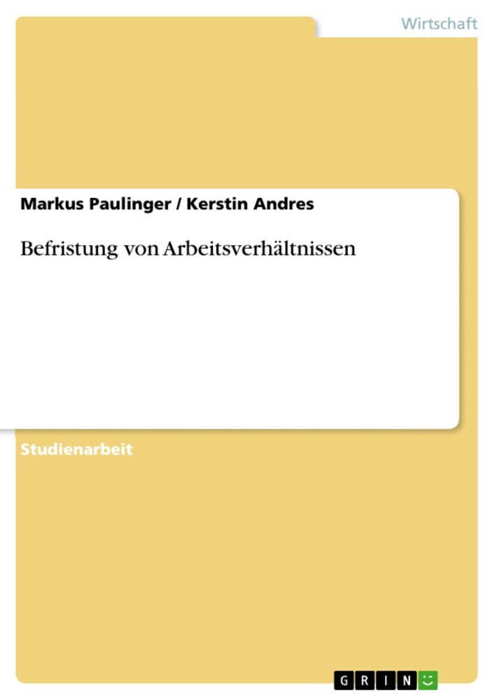 Befristung von Arbeitsverhältnissen main product photo