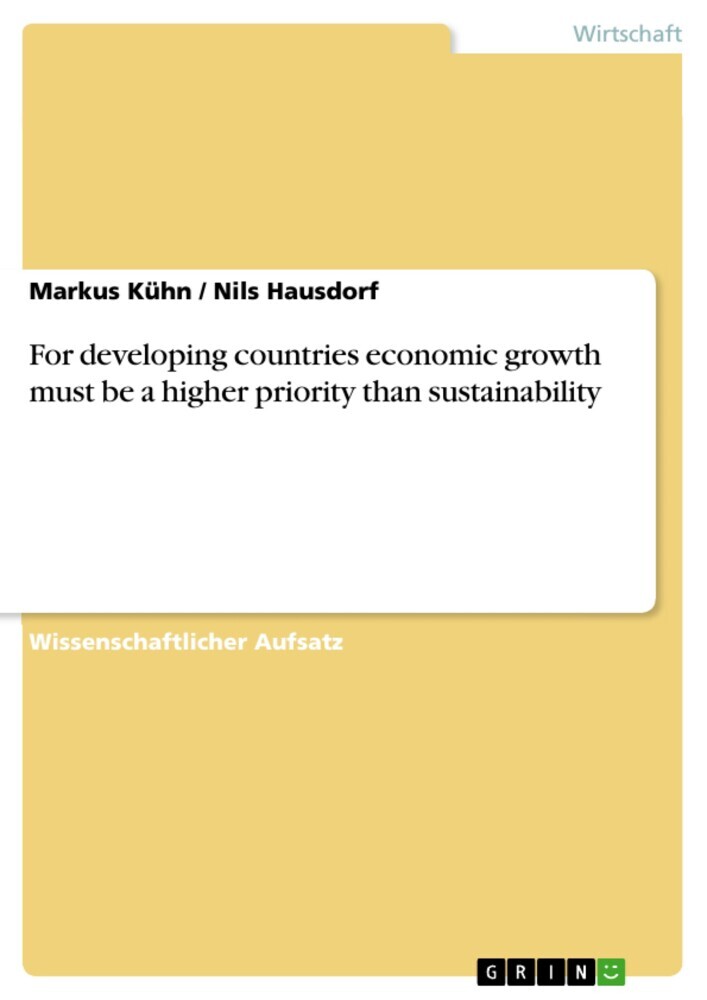 For developing countries economic growth must be a higher priority than sustainability main product photo