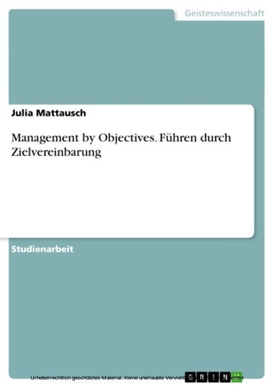Management by Objectives. Führen durch Zielvereinbarung main product photo