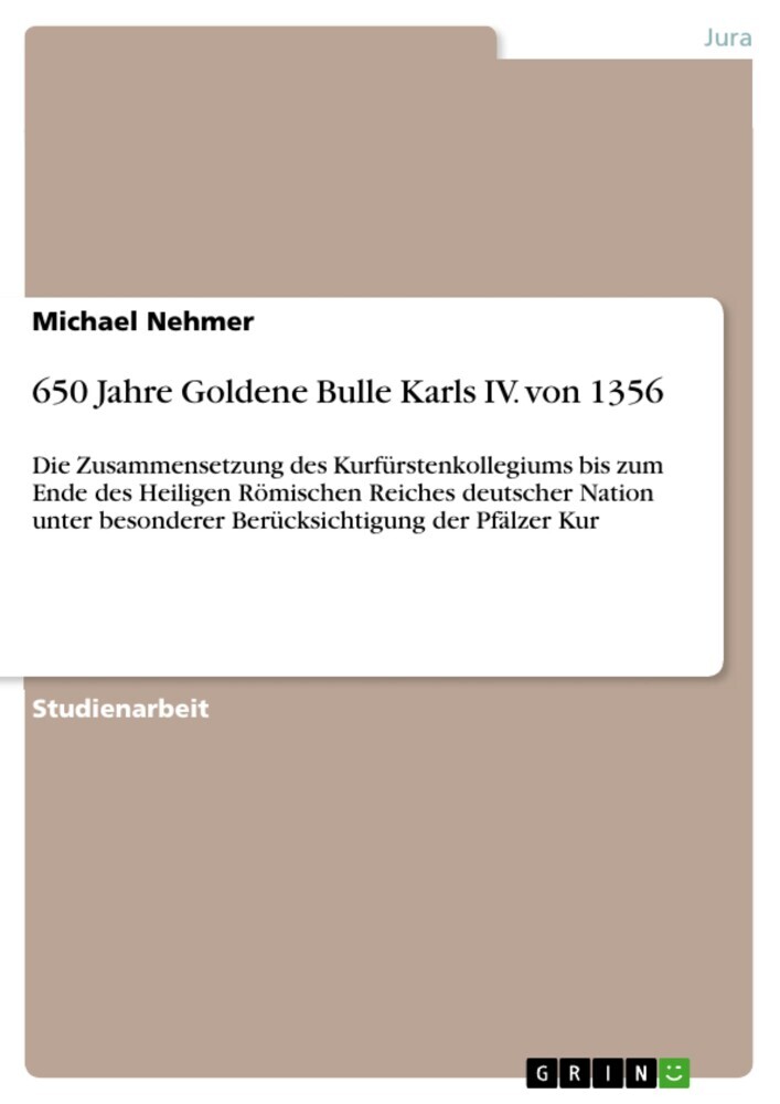 650 Jahre Goldene Bulle Karls IV. von 1356 main product photo