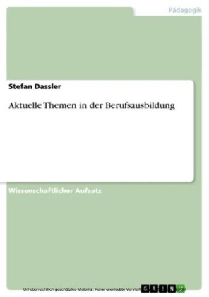 Aktuelle Themen in der Berufsausbildung