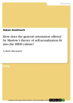 How does the general orientation offered by Maslow's theory of self-actualization fit into the HRM culture?