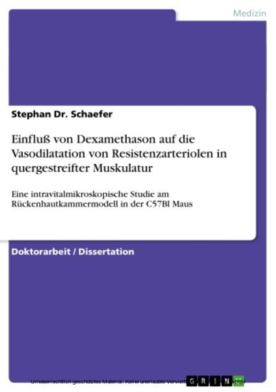 Einfluß von Dexamethason auf die Vasodilatation von Resistenzarteriolen in quergestreifter Muskulatur main product photo